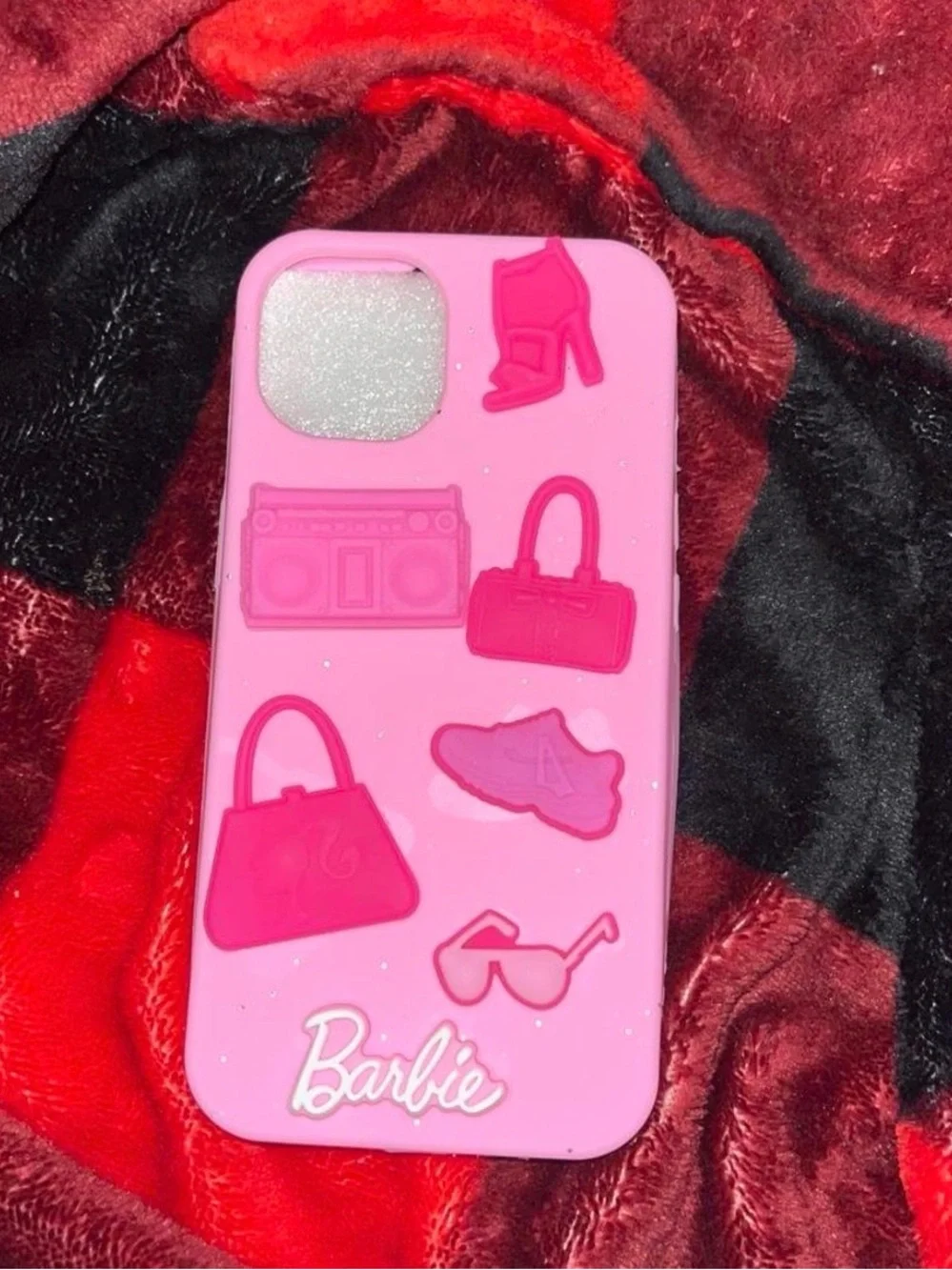 Barbie Pink Phone Case with Fashion Icon Accents Iphone 13